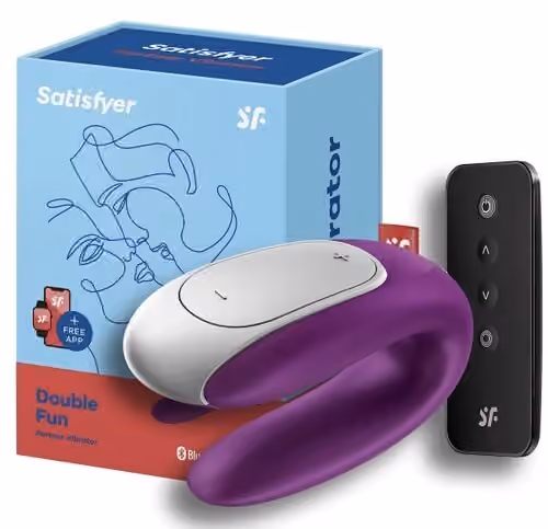Вибратор для пар Double Fun от Satisfyer, фиолетовый