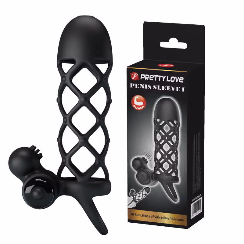 Насадка на пенис с вибрацией Penis Sleeve 1 от Pretty love 13,5 см х 3,5 см 