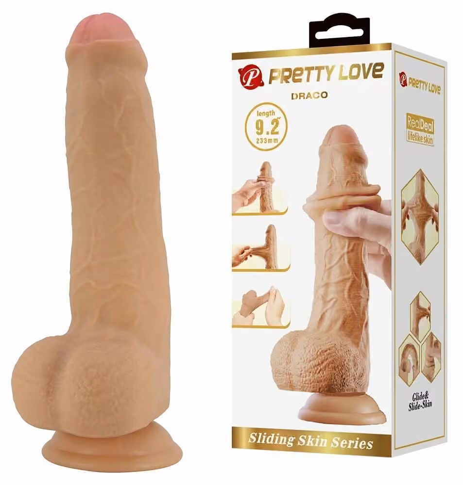 Фаллоимитатор Draco от Pretty love, 15,5 см х 4,3 см 