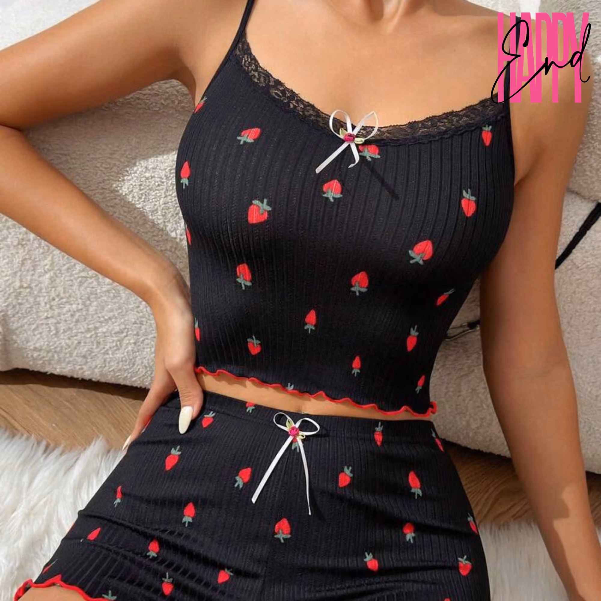 Пижама STRAWBERRY, черный, S