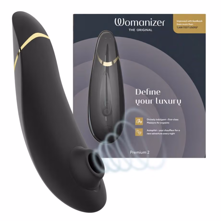 Бесконтактный клиторальный стимулятор Premium 2 от Womanizer, черный
