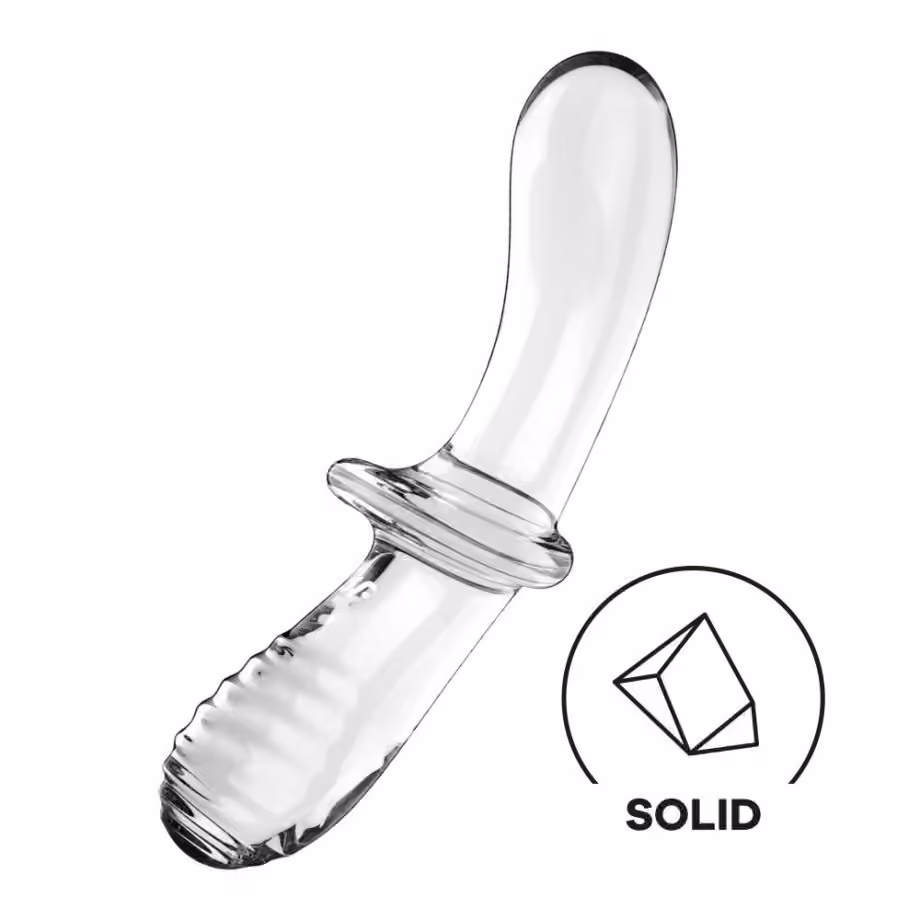 Стеклянный фаллоимитатор Double Crystal от Satisfyer, 20 см х 5,5 см 
