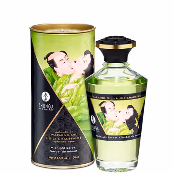 Масло для массажа Shunga Midnight Sorbet, разогревающее, полночный щербет, 100 мл