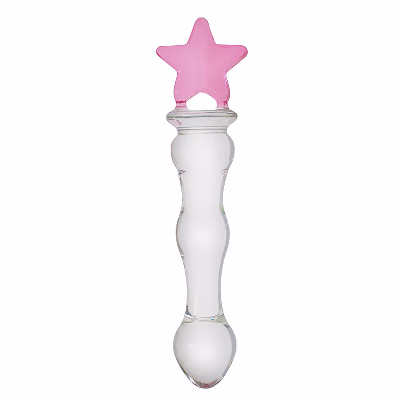Стеклянный фаллоимитатор Pink Star, 16,4 см х 3,4 см