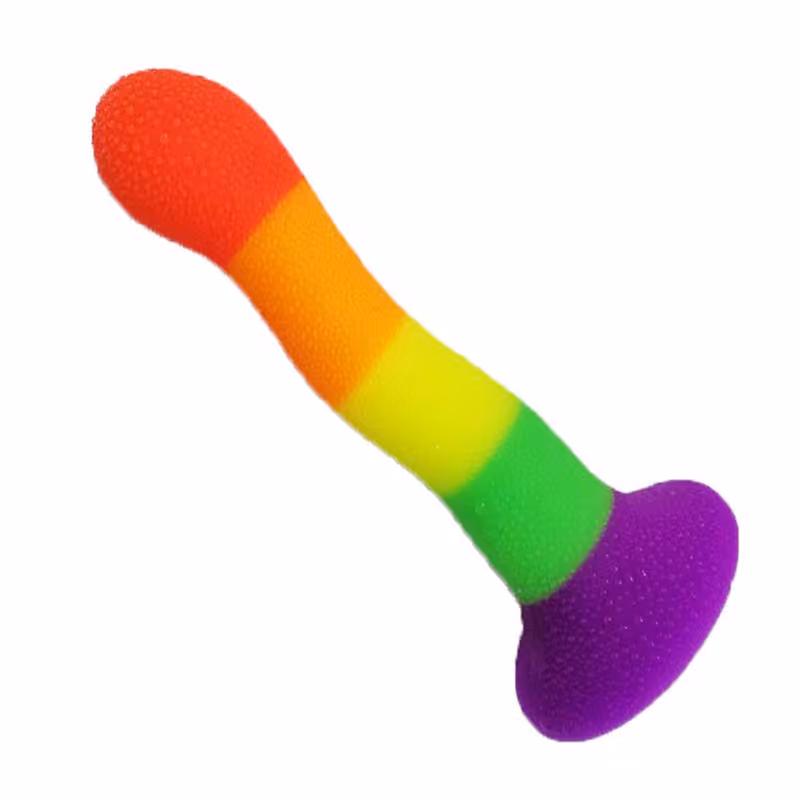 Радужный фаллоимитатор Happy Dildo, 18 см х 3 см 