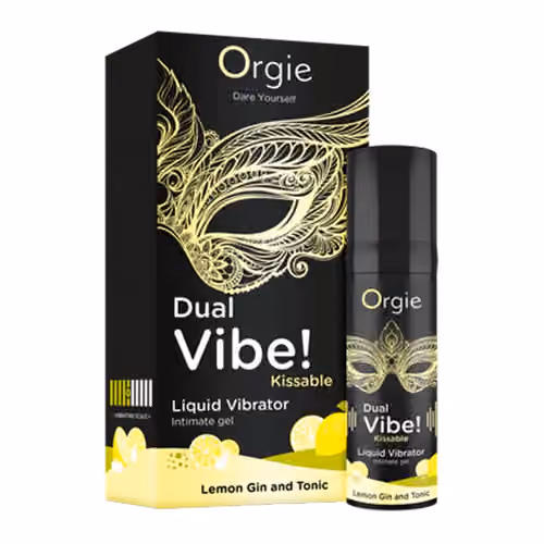 Жидкий вибратор Dual Vibe! Kissable Джин Тоник с Лимоном, 15 мл