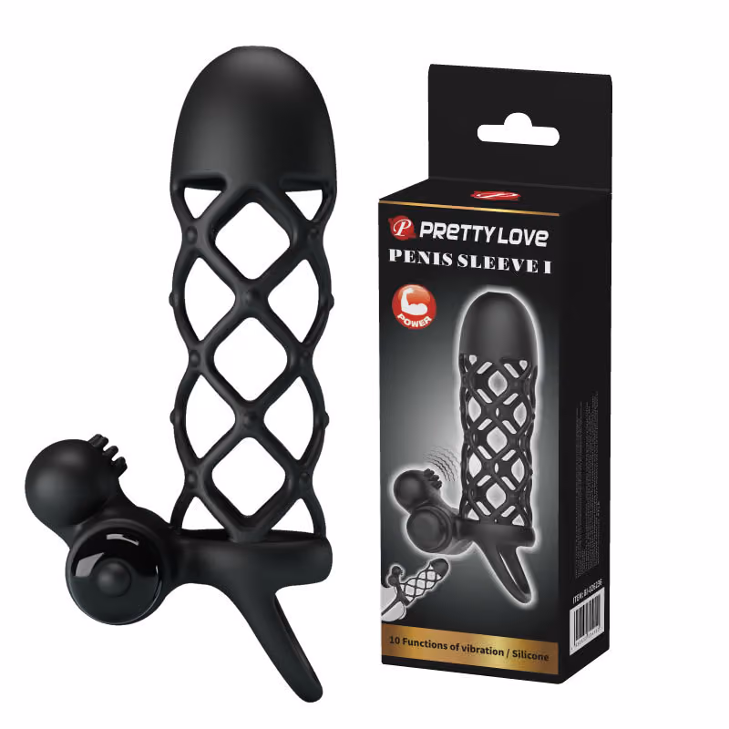 Насадка на пенис с вибрацией Penis Sleeve 1 от Pretty love 13,5 см х 3,5 см 