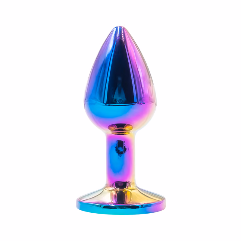Радужная анальная пробка с кристаллом Crystal Luxe, 2,6 см