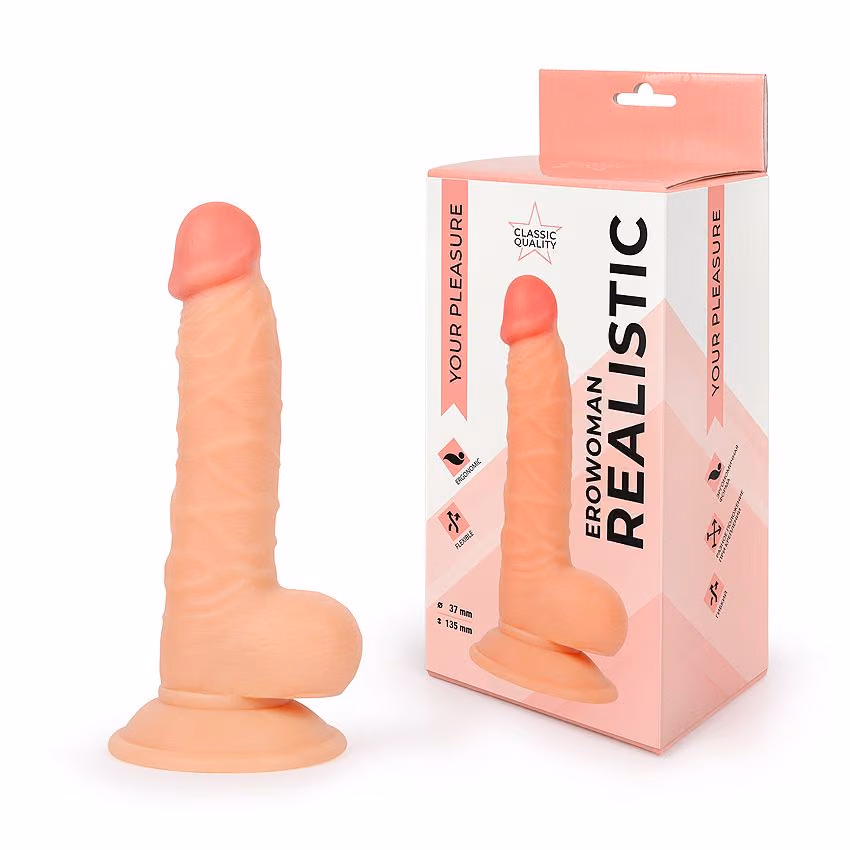 Фаллоимитатор Realistic от Erowoman, 13,5 см х 3,7 см
