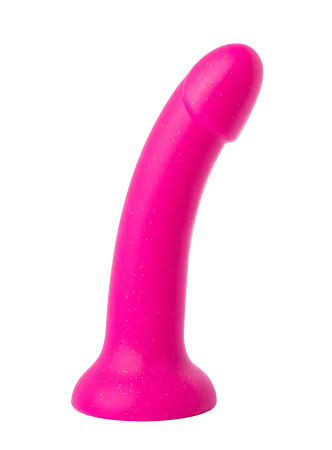 Ярко-розовый фаллоимитатор с блёстками, 16 см х 3,6 см  — купить в Астана
