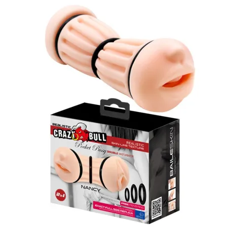 Двусторонний мастурбатор Nancy от Crazy Bull, с утягивающими кольцами — купить в Астана