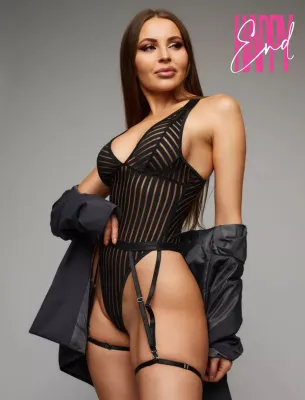 Эротическое боди в полоску, черный — купить в Астана