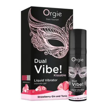 Жидкий вибратор Dual Vibe! Kissable Джин Тоник с Клубникой, 15 мл — купить в Астана