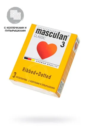 Презервативы Masculan, точечно-ребристые, 3 шт — купить в Астана