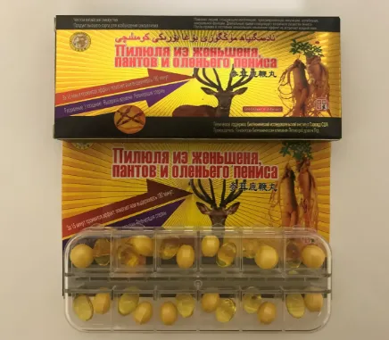 Мужской возбудитель из женьшеня, пантов и оленьего пениса, 1 пара — купить в Астана