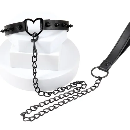 Ошейник с поводком и шипами heart — купить в Астана