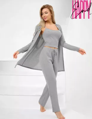 Пижама тройка со штанами SILVER, серый — купить в Астана