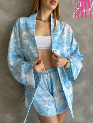 Пижама кимоно JAPAN с шортами, корейский шелк — купить в Астана