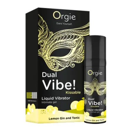 Жидкий вибратор Dual Vibe! Kissable Джин Тоник с Лимоном, 15 мл — купить в Астана