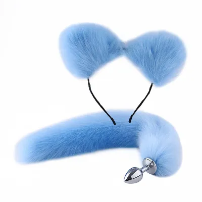 Анальная пробка с искусственным хвостом и ушками, 2,7 см — купить в Астана