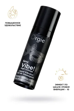 Гель для массажа ORGIE Sexy Vibe High Voltage с усиленным эффектом вибрации, 15 мл — купить в Астана