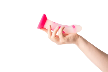 Прозрачный фаллоимитатор с сердечками, 16 см х 3,6 см  — купить в Астана 4