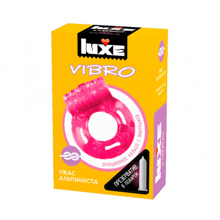 Виброкольцо + Презерватив Ужас альпиниста 1шт. от Luxe VIBRO