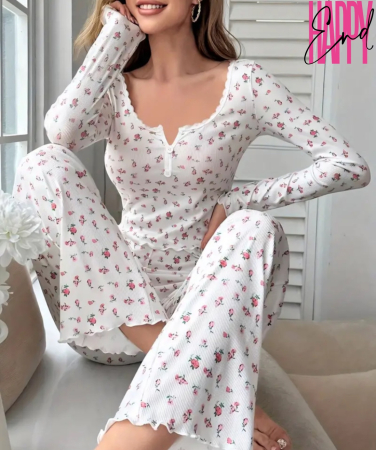 Пижама ROSE со штанами, белый, XL