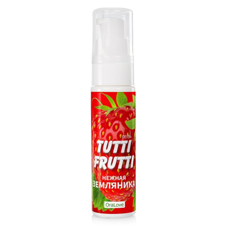 Съедобная гель-смазка Tutti-Frutti, со вкусом Земляники, 30 мл