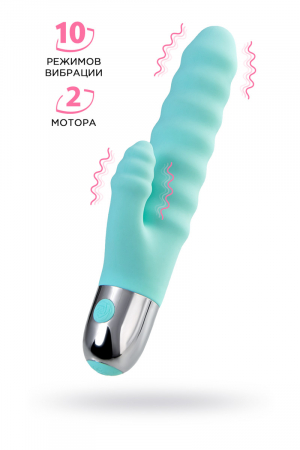 Рельефный вибратор-кролик Flovetta Flax, 17,5 см
