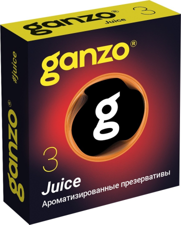 Презервативы Ganzo Juice Black Edition, ароматизированные, 3 шт